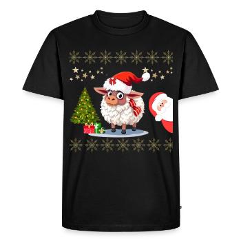 Mouton Festif de Noël - Pulls et Habits Mignons - T-shirt Premium bio Homme - noir - Devant - Nico (187cm)