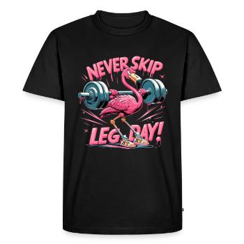 Leg Day Flamingo Leg Workout Funny Gym Gift - Men's Premium Organic T-Shirt - black - Front - Nico (187cm)