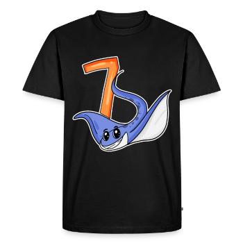Motif 7e anniversaire Stingray - 7 ans - T-shirt Premium bio Homme - noir - Devant - Nico (187cm)