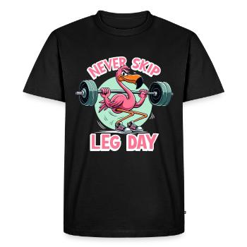 Leg Day Flamingo Leg Workout Funny Gym Gift - Men's Premium Organic T-Shirt - black - Front - Nico (187cm)