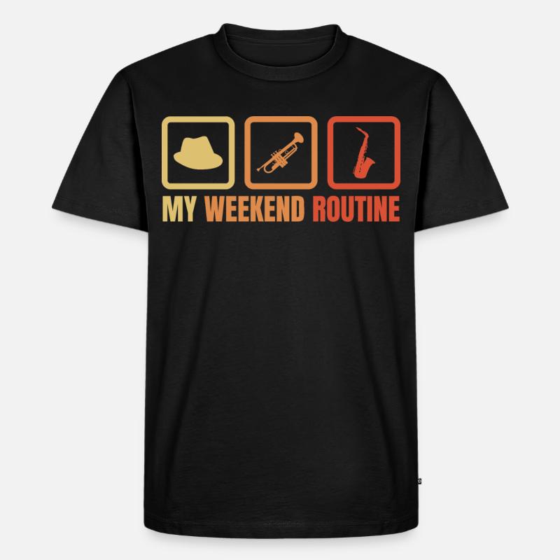 Trompeter Wochenendroutine - Männer Premium Bio T-Shirt - Schwarz