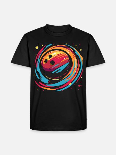 Retro Bowlingkugel - Männer Premium Bio T-Shirt - Schwarz