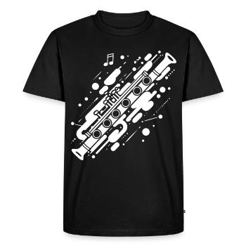 Flute Street Art - Men's Premium Organic T-Shirt - black - Front - Nico (187cm)