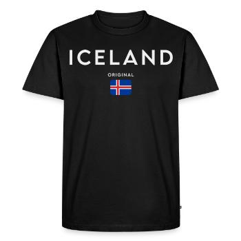 Drapeau de l’Islande, fierté islandaise - T-shirt Premium bio Homme - noir - Devant - Nico (187cm)