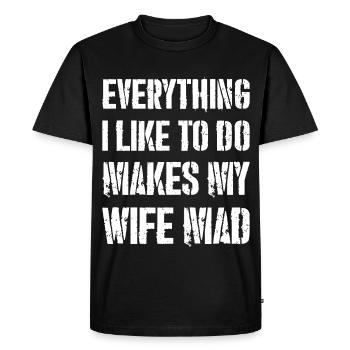 everything I like to do - Men's Premium Organic T-Shirt - black - Front - Nico (187cm)