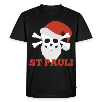 Sankt Pauli Weihnachten - Männer Premium Bio T-Shirt - Schwarz - Vorne - Nico (187cm)
