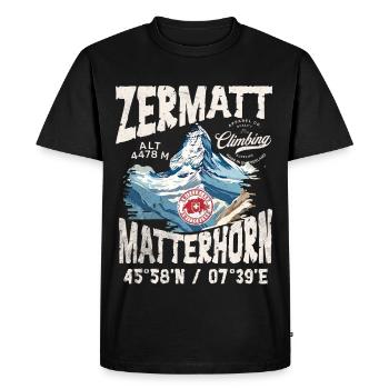 Zermatt rock climbing 3 - T-shirt Premium bio Homme - noir - Devant - Nico (187cm)