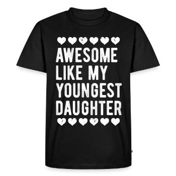 Génial comme ma plus jeune fille pour la fête des mères - T-shirt Premium bio Homme - noir - Devant - Nico (187cm)