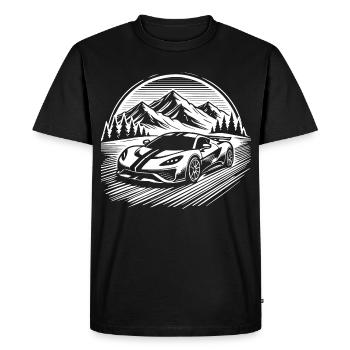 Silhouette Voiture Classique Rétro T-Shirt Voiture Classique - T-shirt Premium bio Homme - noir - Devant - Nico (187cm)