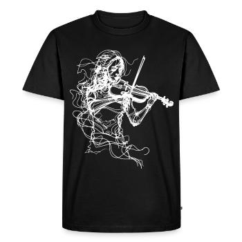 Violoniste Line Art - T-shirt Premium bio Homme - noir - Devant - Nico (187cm)