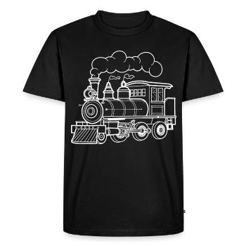 Steam locomotive sketch - Men's Premium Organic T-Shirt - black - Front - Nico (187cm)