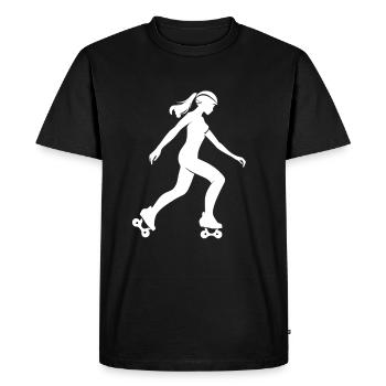 Roller Skating Girl Sketch - Men's Premium Organic T-Shirt - black - Front - Nico (187cm)