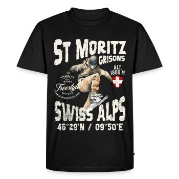 Skateboardeur alpin et montagnard suisse - T-shirt Premium bio Homme - noir - Devant - Nico (187cm)