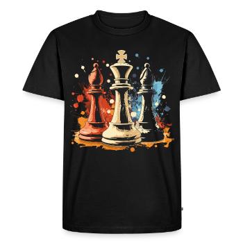 Graffiti de l’évêque et du roi des échecs - T-shirt Premium bio Homme - noir - Devant - Nico (187cm)