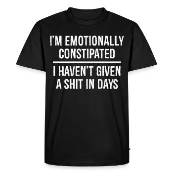 Je suis émotionnellement constipé chemise drôle - T-shirt Premium bio Homme - noir - Devant - Nico (187cm)