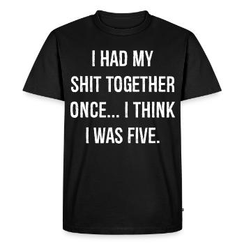 J’ai eu ma merde ensemble drôle de chemise - T-shirt Premium bio Homme - noir - Devant - Nico (187cm)