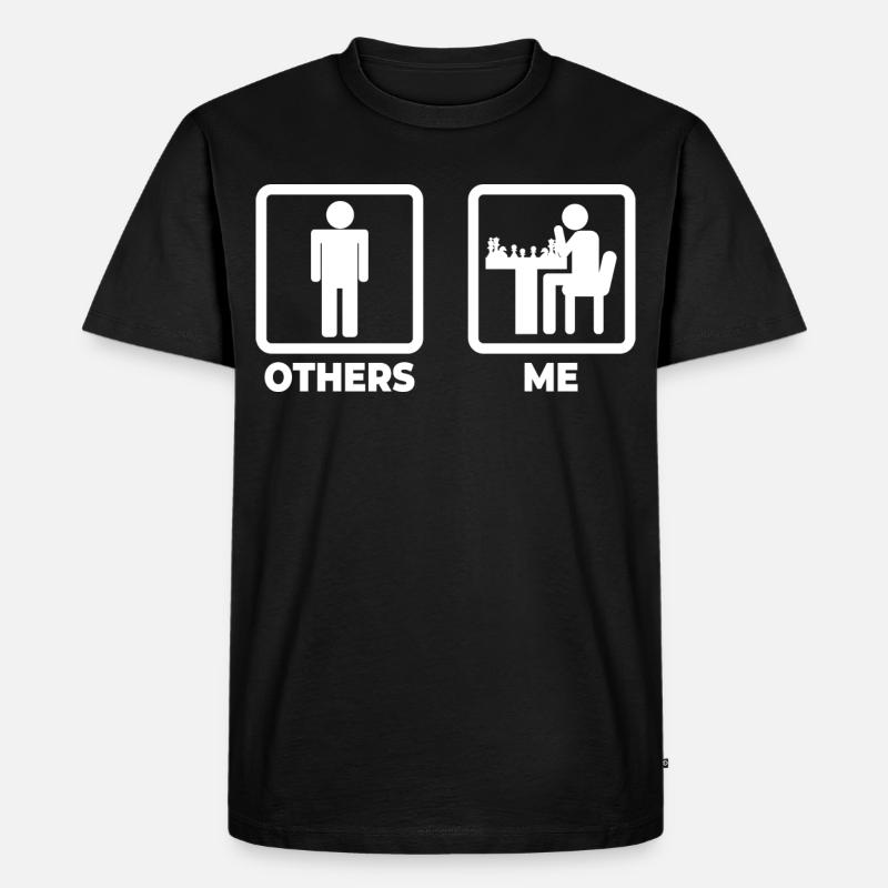 Schach Strichmännchen - Männer Premium Bio T-Shirt - Schwarz