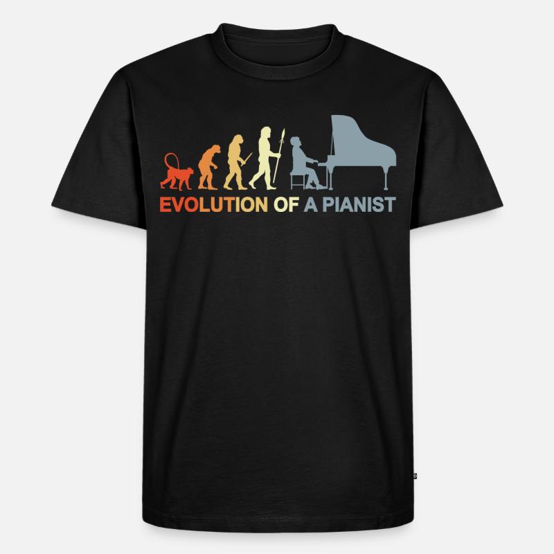 Piano Evolution - Männer Premium Bio T-Shirt - Schwarz
