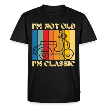 I'm Not Old, I'm Classic – Retro Scooter - Men's Premium Organic T-Shirt - black - Front - Nico (187cm)