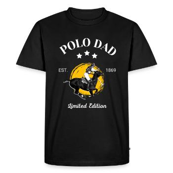 Polo Dad Limited Edition – Design sportif - T-shirt Premium bio Homme - noir - Devant - Nico (187cm)