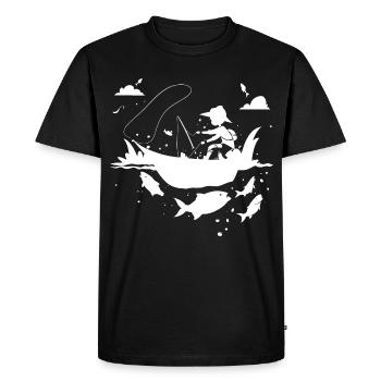 Look de bande dessinée de pêche - T-shirt Premium bio Homme - noir - Devant - Nico (187cm)