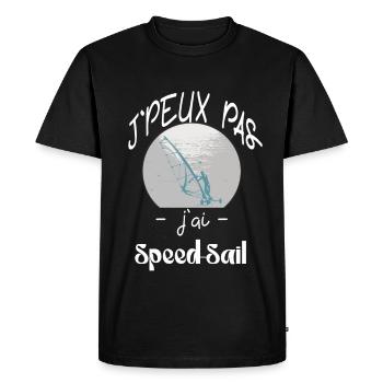 j'peux pas 'jai speed sail - T-shirt Premium bio Homme - noir - Devant - Nico (187cm)
