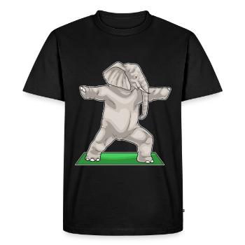 Gymnastique de fitness avec yoga éléphant - T-shirt Premium bio Homme - noir - Devant - Nico (187cm)