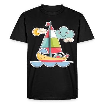 Sailing Comic Look - Men's Premium Organic T-Shirt - black - Front - Nico (187cm)
