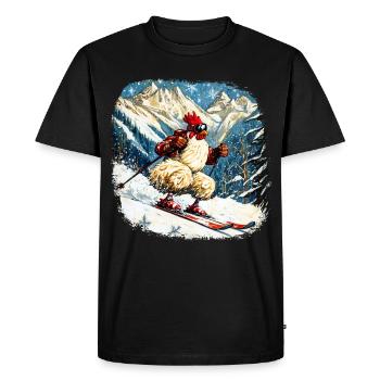 Ski Chickens - Men's Premium Organic T-Shirt - black - Front - Nico (187cm)