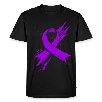 Purple Cancer Awareness Bow Violet - Men's Premium Organic T-Shirt - black - Front - Nico (187cm)