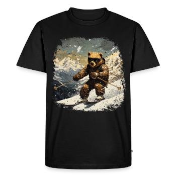 Bear Ski - Men's Premium Organic T-Shirt - black - Front - Nico (187cm)