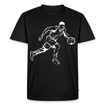 Basket-ball garçon graphique - T-shirt Premium bio Homme - noir - Devant - Nico (187cm)