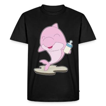 Dauphin Biberon Lait - T-shirt Premium bio Homme - noir - Devant - Nico (187cm)
