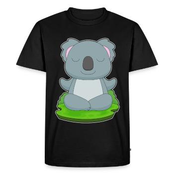 Koala Yoga Fitness Meditation - Men's Premium Organic T-Shirt - black - Front - Nico (187cm)