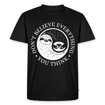 Yin-Yang Faultier – Entspanntes Mindset - T-shirt Premium bio Homme - noir - Devant - Nico (187cm)
