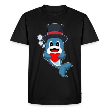Dauphin Marié Coeur Mariage - T-shirt Premium bio Homme - noir - Devant - Nico (187cm)