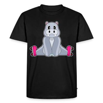Hippopotamus Inline skating Inline skates - Men's Premium Organic T-Shirt - black - Front - Nico (187cm)