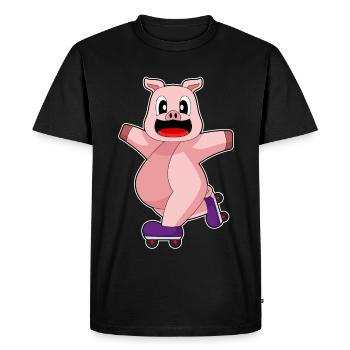 Pig Inline skating Inline skates - Men's Premium Organic T-Shirt - black - Front - Nico (187cm)