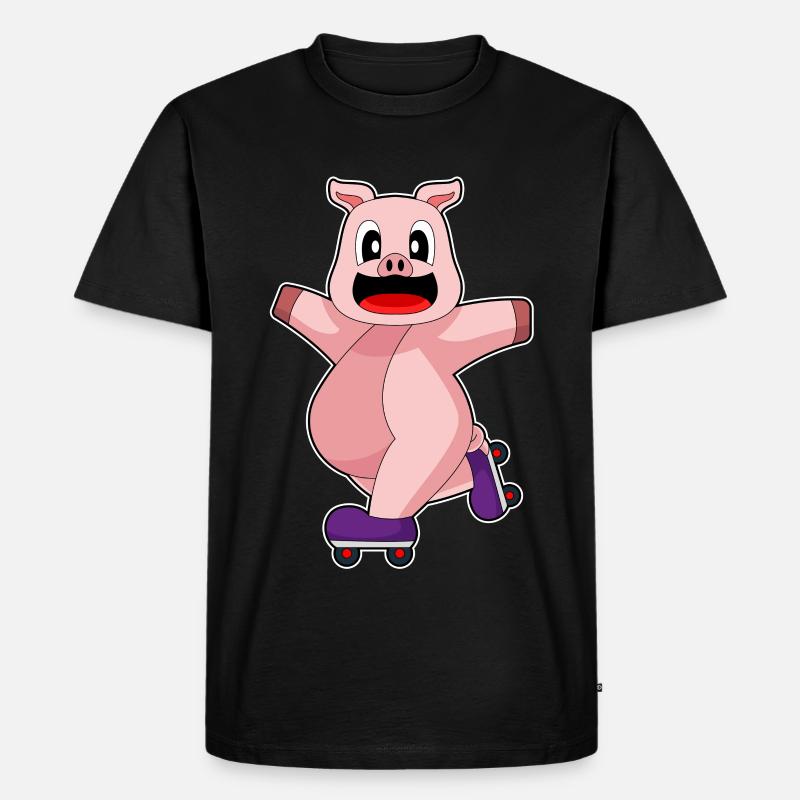 Pig Inline skating roller skates - Men's Premium Organic T-Shirt - black