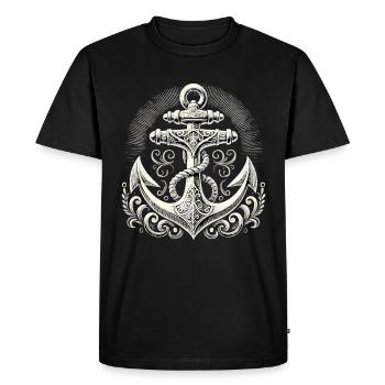 Anchor Ship Anchor Anchor Cool Maritime Gift - Men's Premium Organic T-Shirt - black - Front - Nico (187cm)
