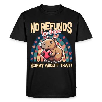 Aucun remboursement, je suis à toi Capybara - T-shirt Premium bio Homme - noir - Devant - Nico (187cm)