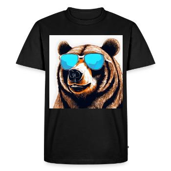 Ours avec lunettes de soleil Pop Art - T-shirt Premium bio Homme - noir - Devant - Nico (187cm)