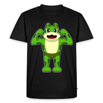 Bodybuilder Grenouille Sport de Bodybuilding - T-shirt Premium bio Homme - noir - Devant - Nico (187cm)