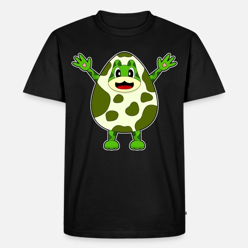 Frosch Ei - Männer Premium Bio T-Shirt - Schwarz