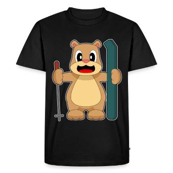 Bear Ski Skier Bâtons de ski - T-shirt Premium bio Homme - noir - Devant - Nico (187cm)
