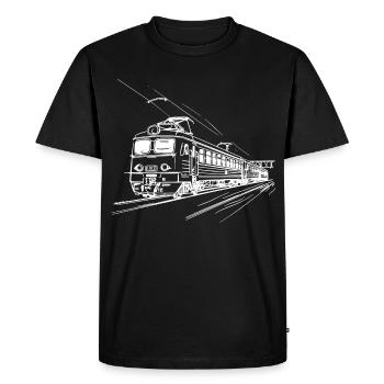 Dessin ferroviaire - T-shirt Premium bio Homme - noir - Devant - Nico (187cm)