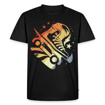 Patins à roulettes vintage - T-shirt Premium bio Homme - noir - Devant - Nico (187cm)