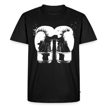 Kickboxing Gloves Graphic - Men's Premium Organic T-Shirt - black - Front - Nico (187cm)