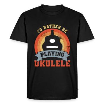 I'd rather play the ukulele - Men's Premium Organic T-Shirt - black - Front - Nico (187cm)