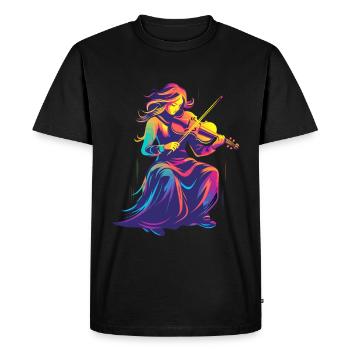 Violon Fille Rétrowave - T-shirt Premium bio Homme - noir - Devant - Nico (187cm)